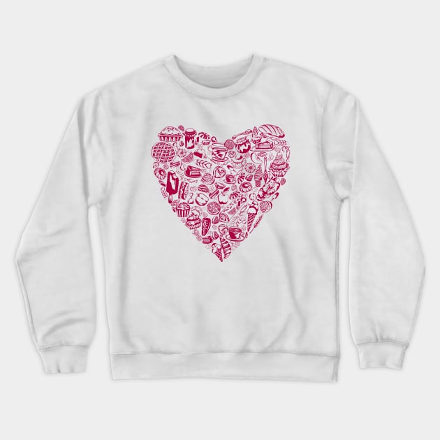 yum yum_ heart with pastry_pink Crewneck Sweatshirt by lisenok